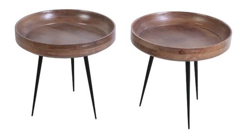 Pair Mater Modern Design low bowl side tables