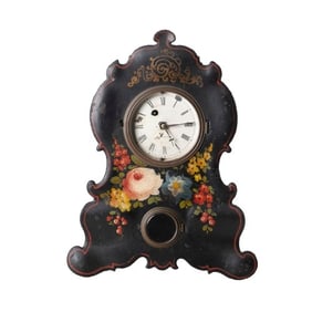Chauncey Jerome tole decorated shelf clock