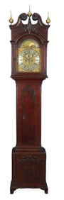 Hollinshead Chippendale mahogany tall case clock