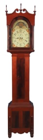 Guthart Sheraton cherry & mahogany tall case clock