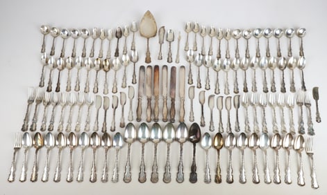 (112) Pieces Whiting "Louis XV" sterling flatware