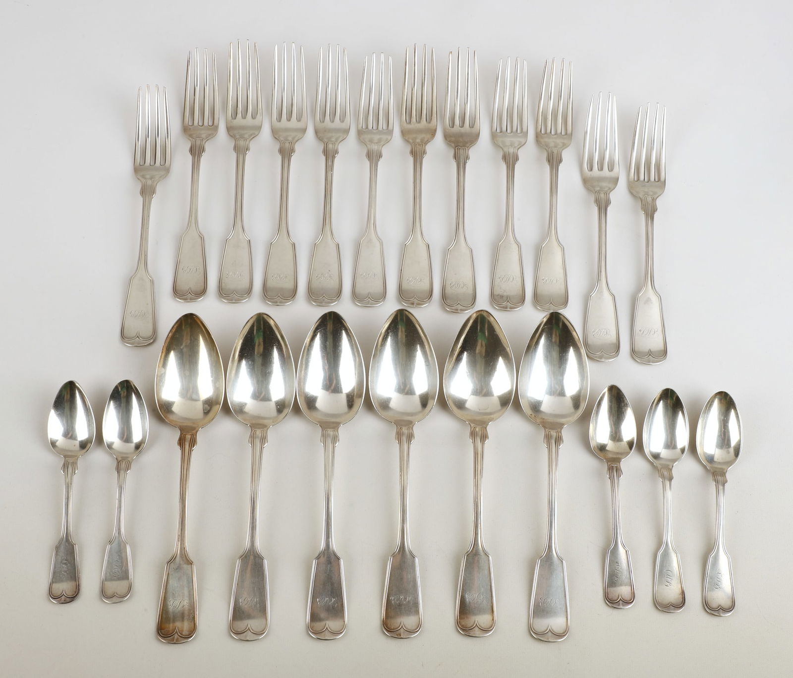 (23) Pieces Farr & Thompson coin silver flatware (1 of 7)