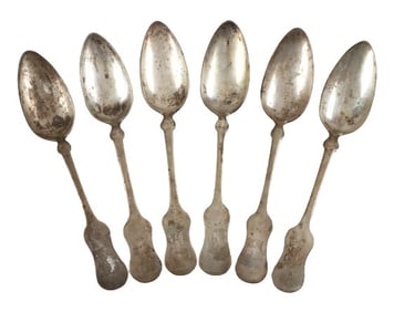 (6) 800 Silver tablespoons, 12.72 TO