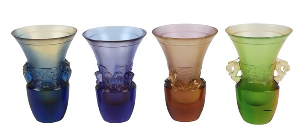 (4) Tittot Chinese Crystal Vases