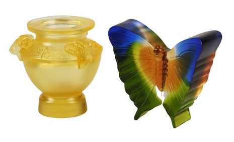 (2) Tittot Crystal Weight and Vase