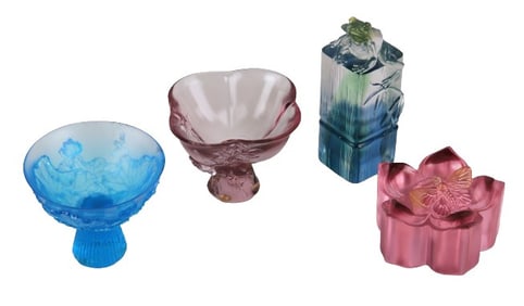 (4) Tittot Crystal Vessels and Weights