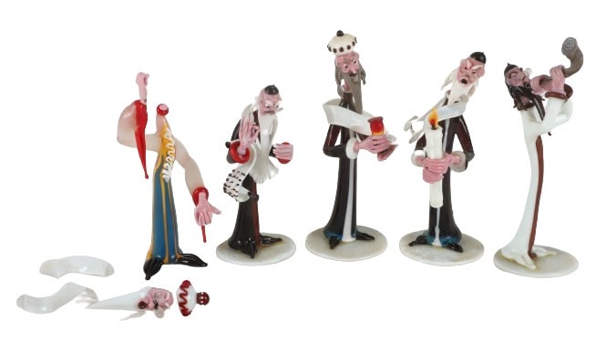 (5) Gianni Toso Venetian Art Glass Rabbi figurines (1 of 7)