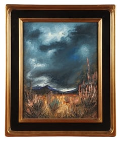 Francesc Coradal Cugat Painting "Desert Storm, Owens Lake"