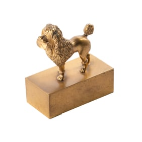 Continental Grand Tour gilt bronze figure of dog