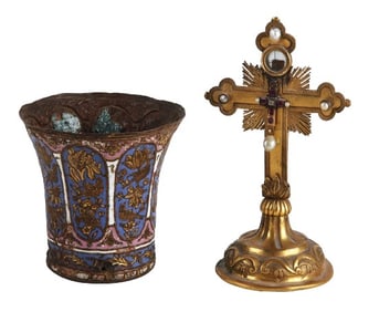 (2) Antique bronze items