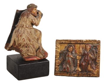 (2) Antique Continental religious items