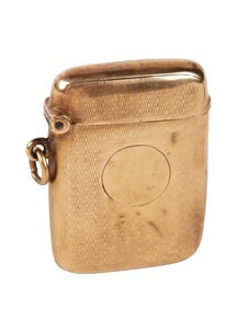 19th C 9K Smith and Bartlam Match Safe and Strike