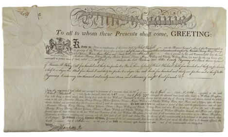 An 1806 Pa. land grant signed by Thomas McKean
