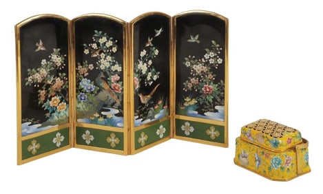 (2) Pieces of Asian enamel
