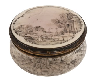 Enamel chinoiserie hinged box