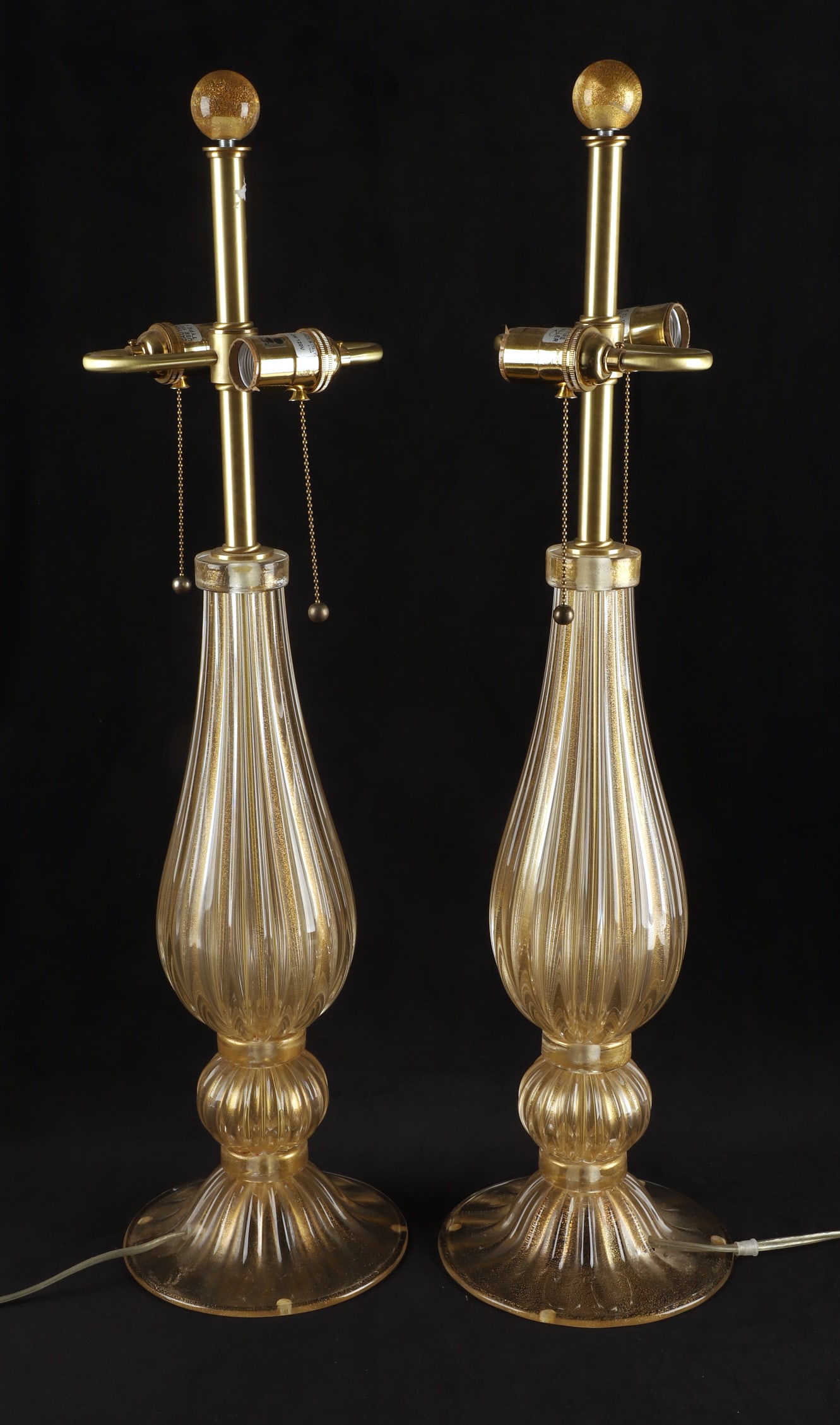 Murano Aventurene Table Lamp Pair (1 of 12)