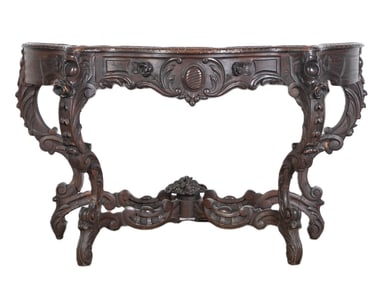 French style carved serpentine console