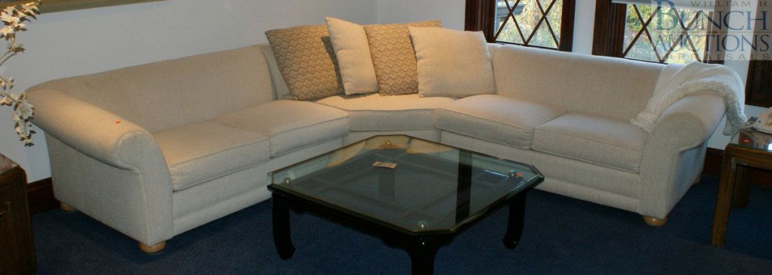 Three piece corduroy corner sectional by Precedent: Three piece corduroy corner sectional by Precedent