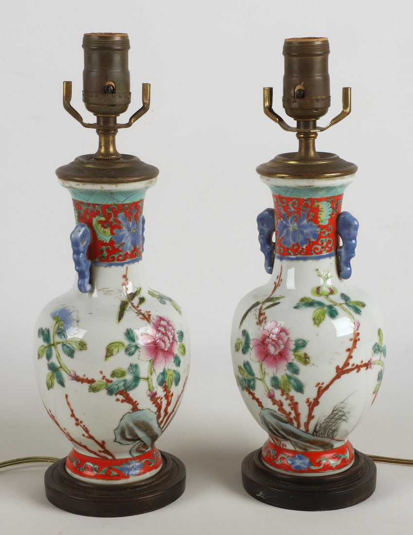 Pair of Chinese Porcelain Vases as Lamps (1 of 5)
