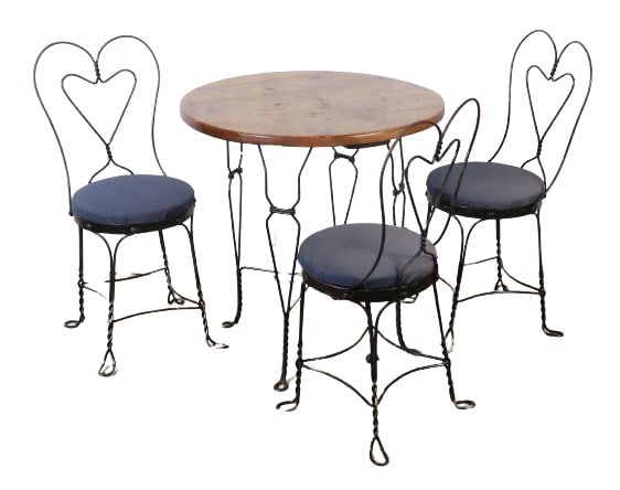 Ice cream parlor table & (3) chairs (1 of 7)
