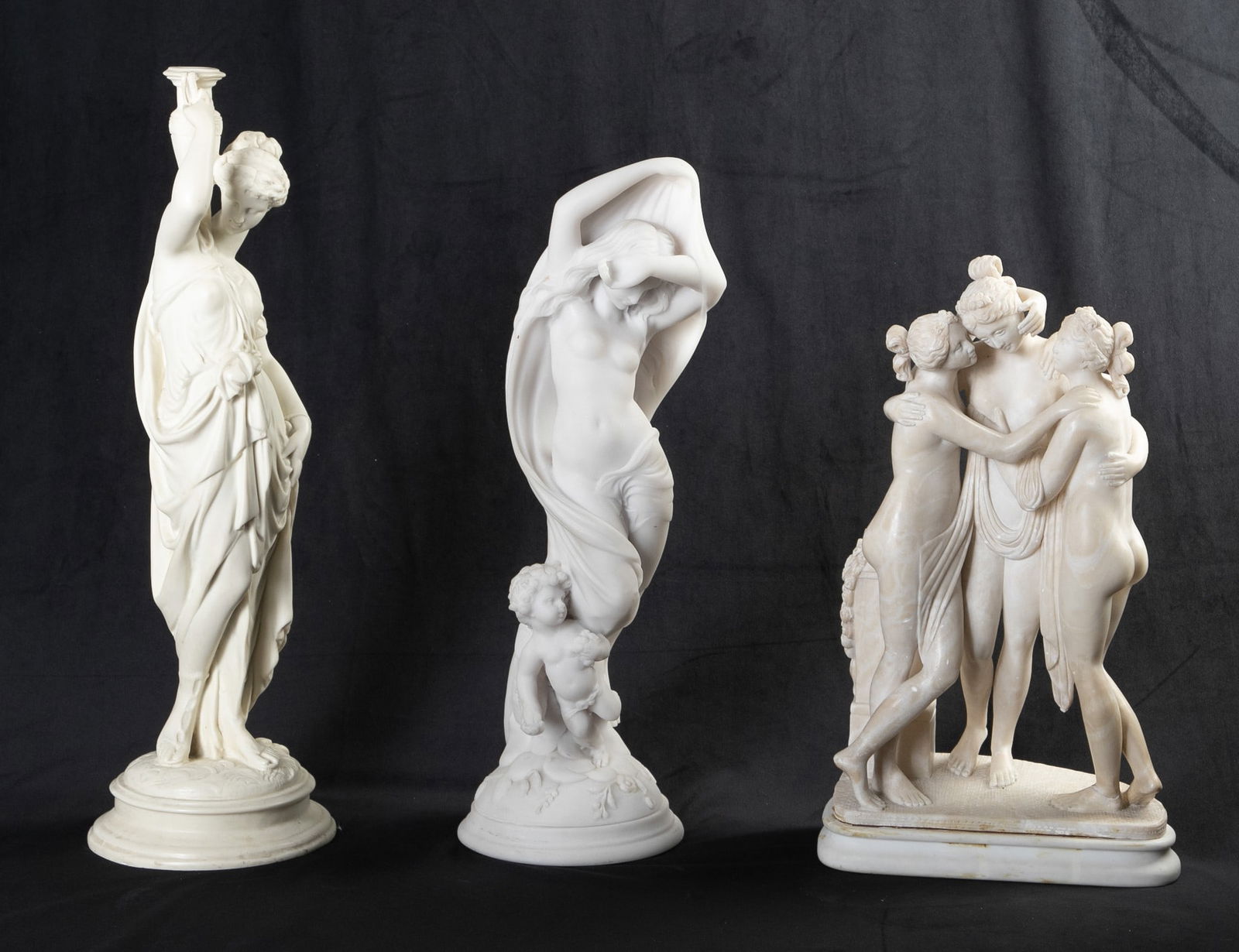(3) White classical sculptures (1 of 5)