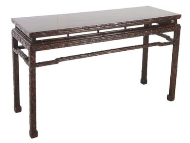 Contemporary bamboo form console table