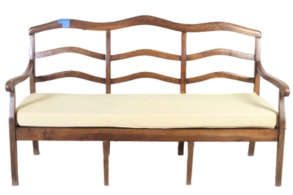 Ladderback rush three seat bench