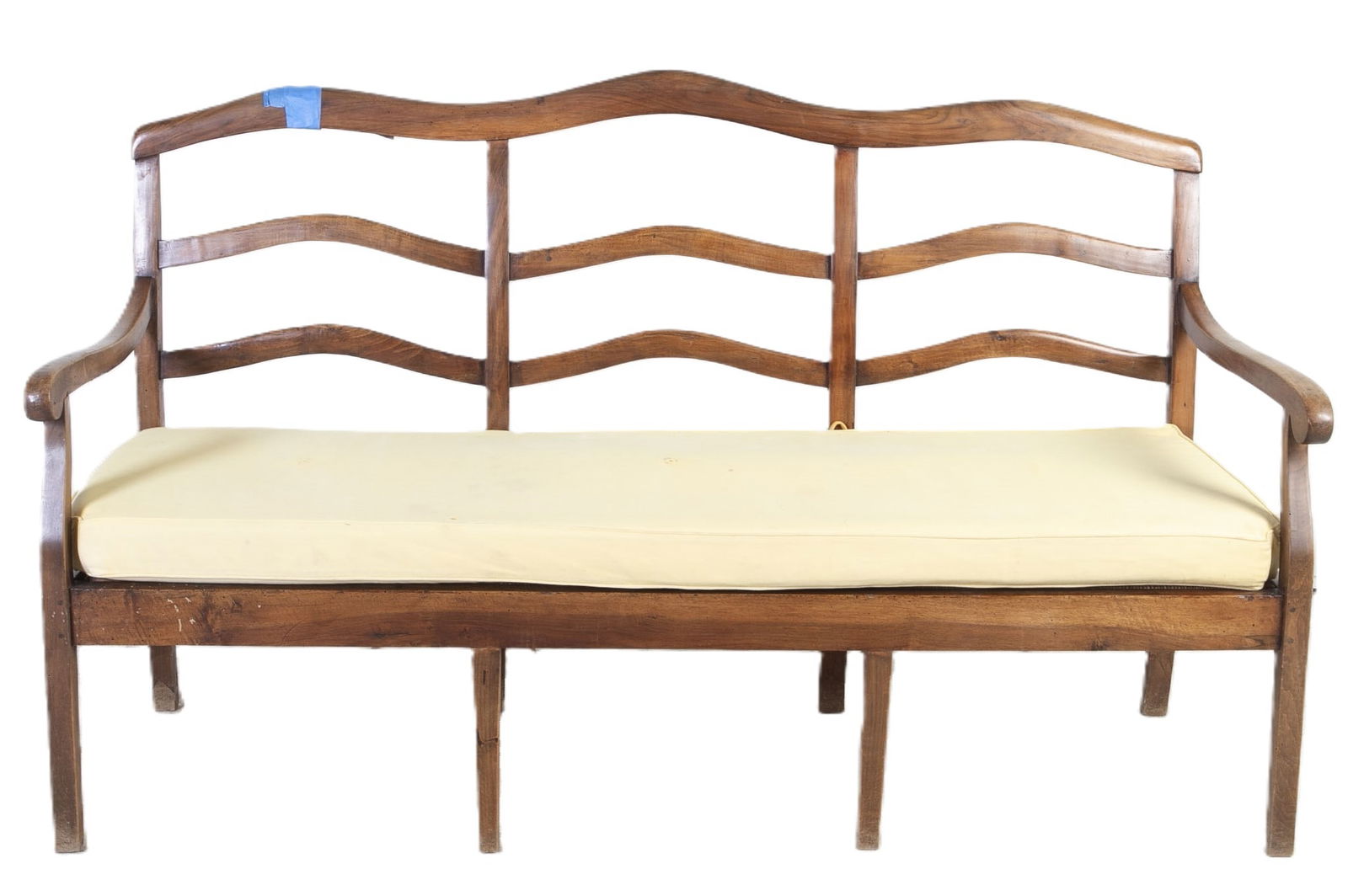 Ladderback rush three seat bench (1 of 4)