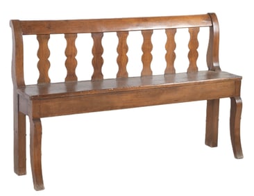 Cherry carved bench