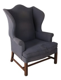 Chippendale style upholstered wing chair