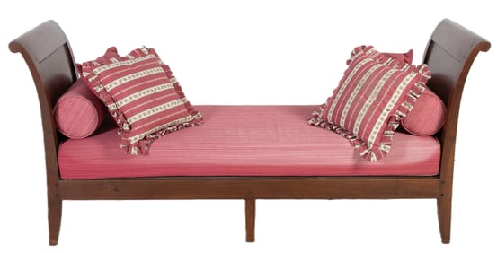 Mahogany paneled window bench