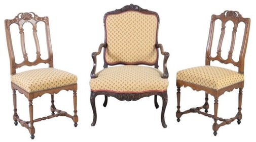 (3) pc carved seating set