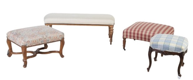 (4) Ottomans and window bench