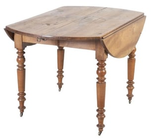 Sheraton cherry carved drop leaf banquet table