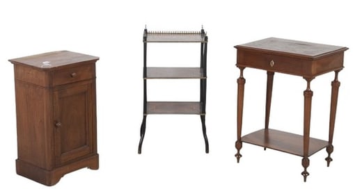 (3) side tables and shelf