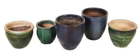 (2 + 1) pairs of terracotta planters