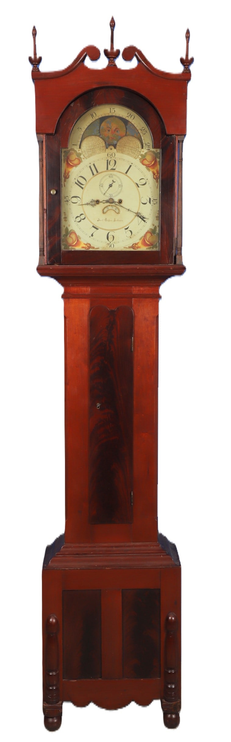 Guthart Sheraton cherry & mahogany tall case clock (1 of 14)