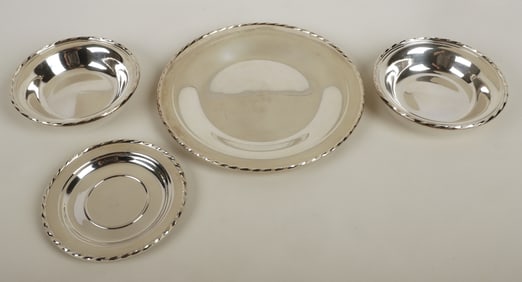(4) Towle Sterling Twist Trimmed Plates and Bowls