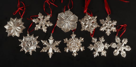 (10) Gorham Sterling Christmas Ornaments