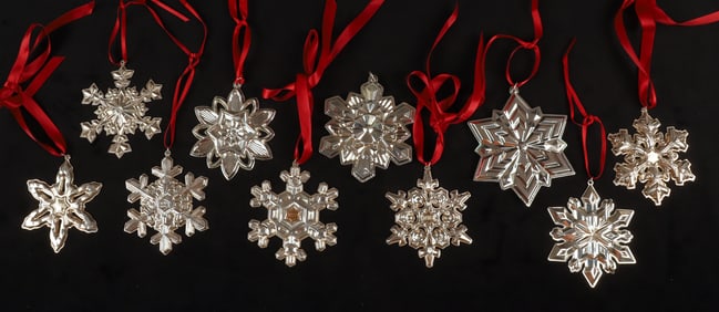 (10) Gorham Sterling Christmas Ornaments