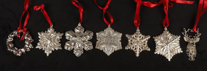 (7) Sterling Christmas Ornaments