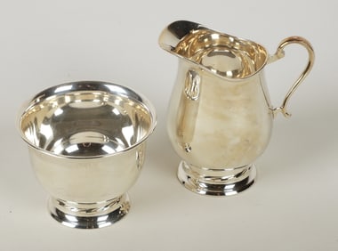 Towle sterling silver sugar bowl & creamer, 5.55 TO