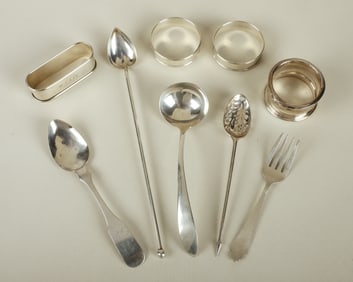(9) Pieces of sterling & 800 silver, 4.145 TO