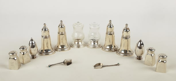 (14) Pieces of sterling silver salt & pepper