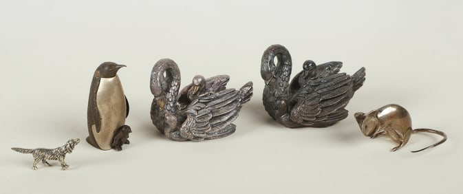 (5) Sterling & 800 silver animal figures