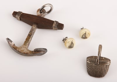 Silver Nantucket Basket, Pendant and Earrings