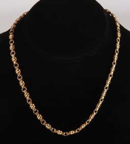 18K Yellow Gold Fancy Link Necklace