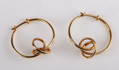18K Yellow Gold Georg Jensen Twist Hoops