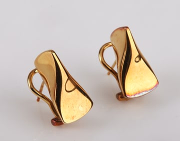 18K Yellow Gold Georg Jensen Modernist Earrings