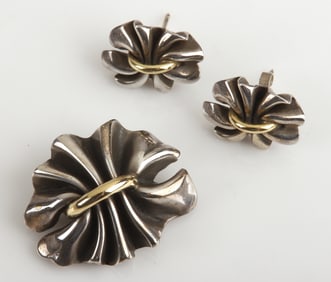 Georg Jensen Lene Munthe Earrings & Brooch